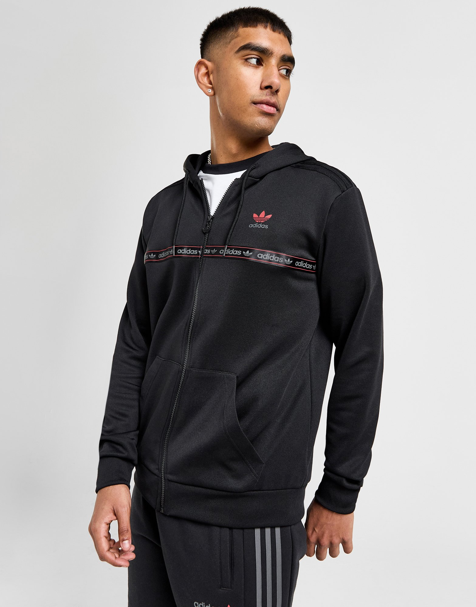 adidas Originals Sweat à Capuche Zippé Tape Homme