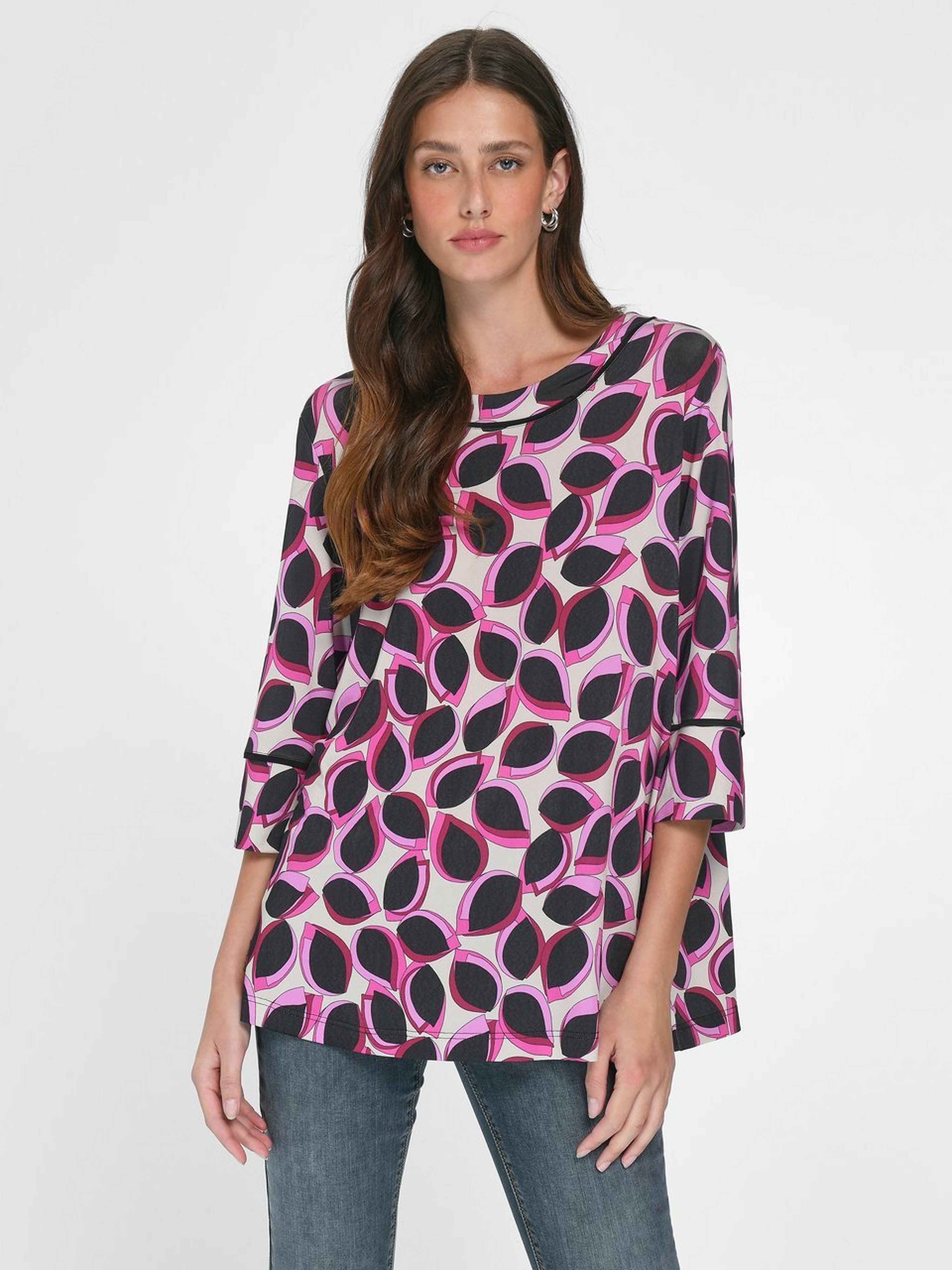 Rundhals-Shirt mit 3/4-Arm
