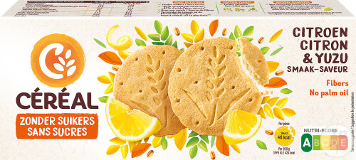 Céréal Sans Sucres Biscuits Saveur Citron-Yuzu 132g