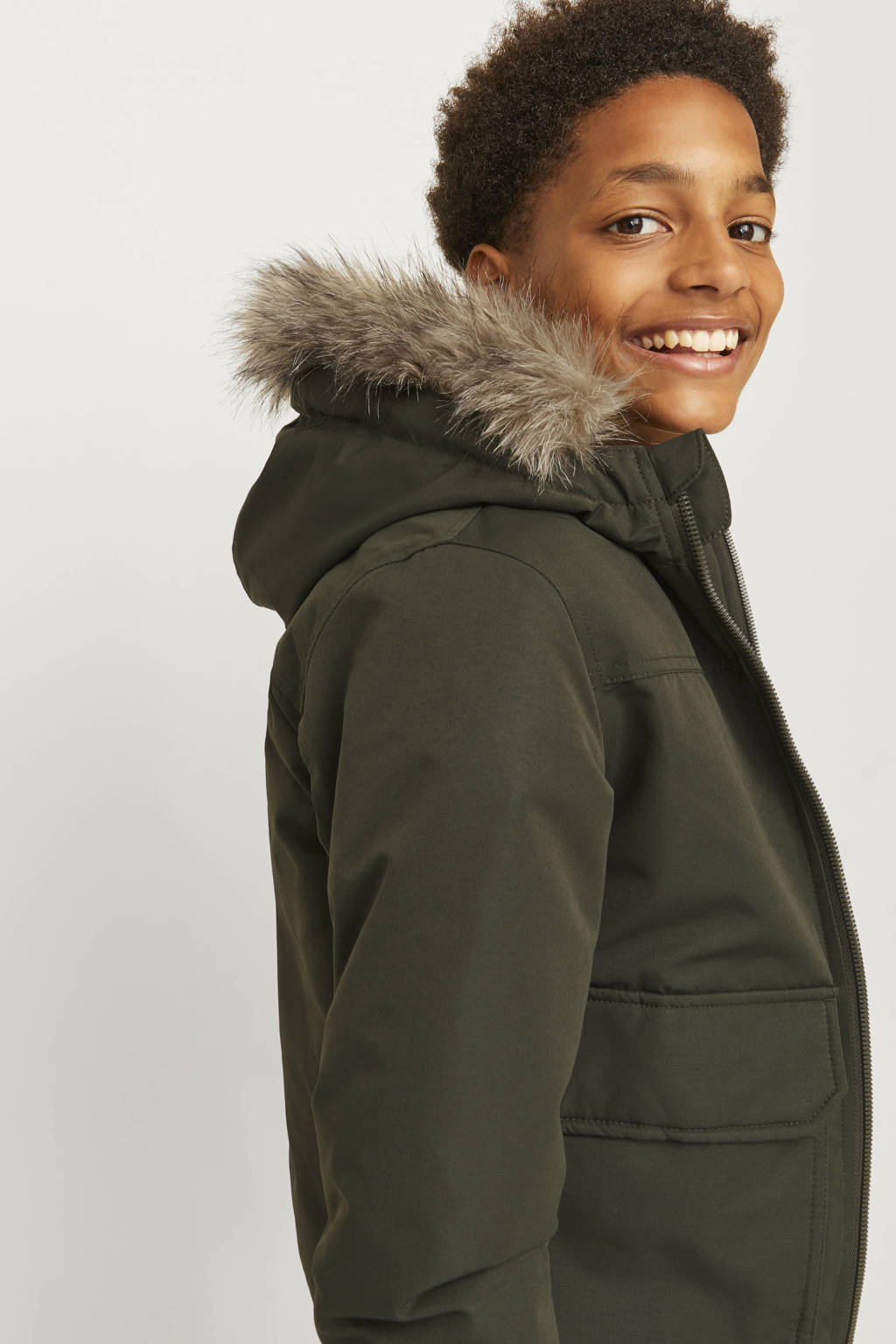 JACK & JONES bomberjack winter JJECONSTRUCT donkergroen