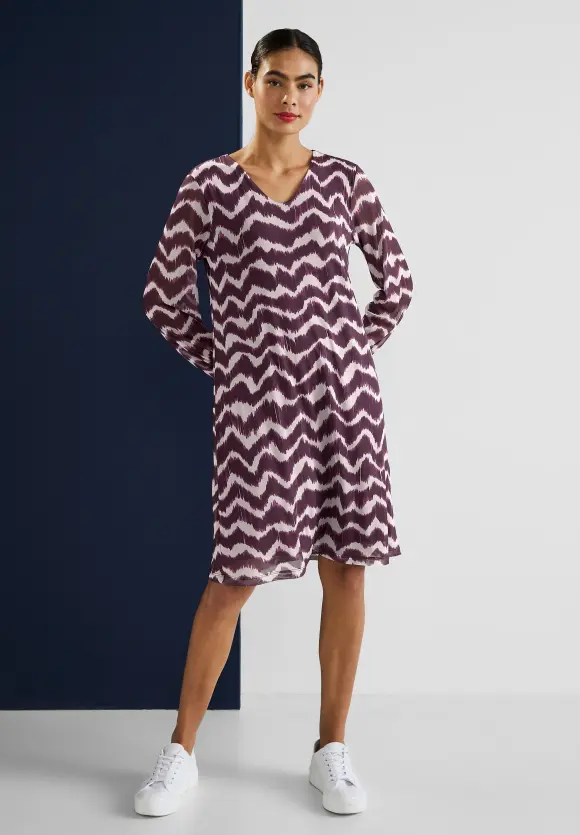 Tunika Meshkleid mit Print - tamed berry