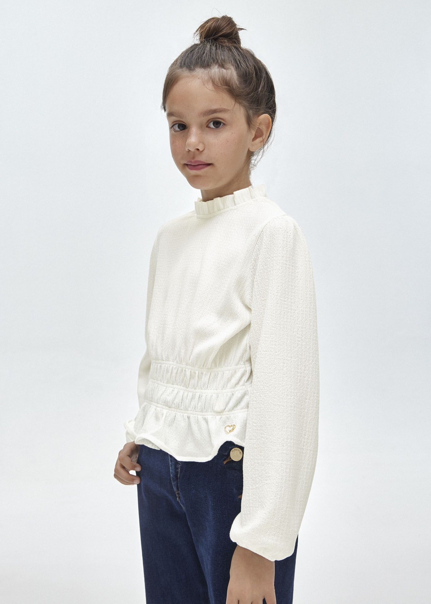 Blusa franzida para meninas