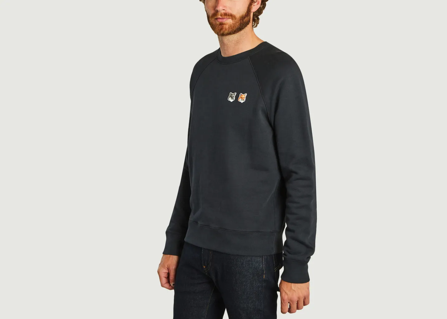 Sweatshirt avec patch double renard Maison Kitsuné