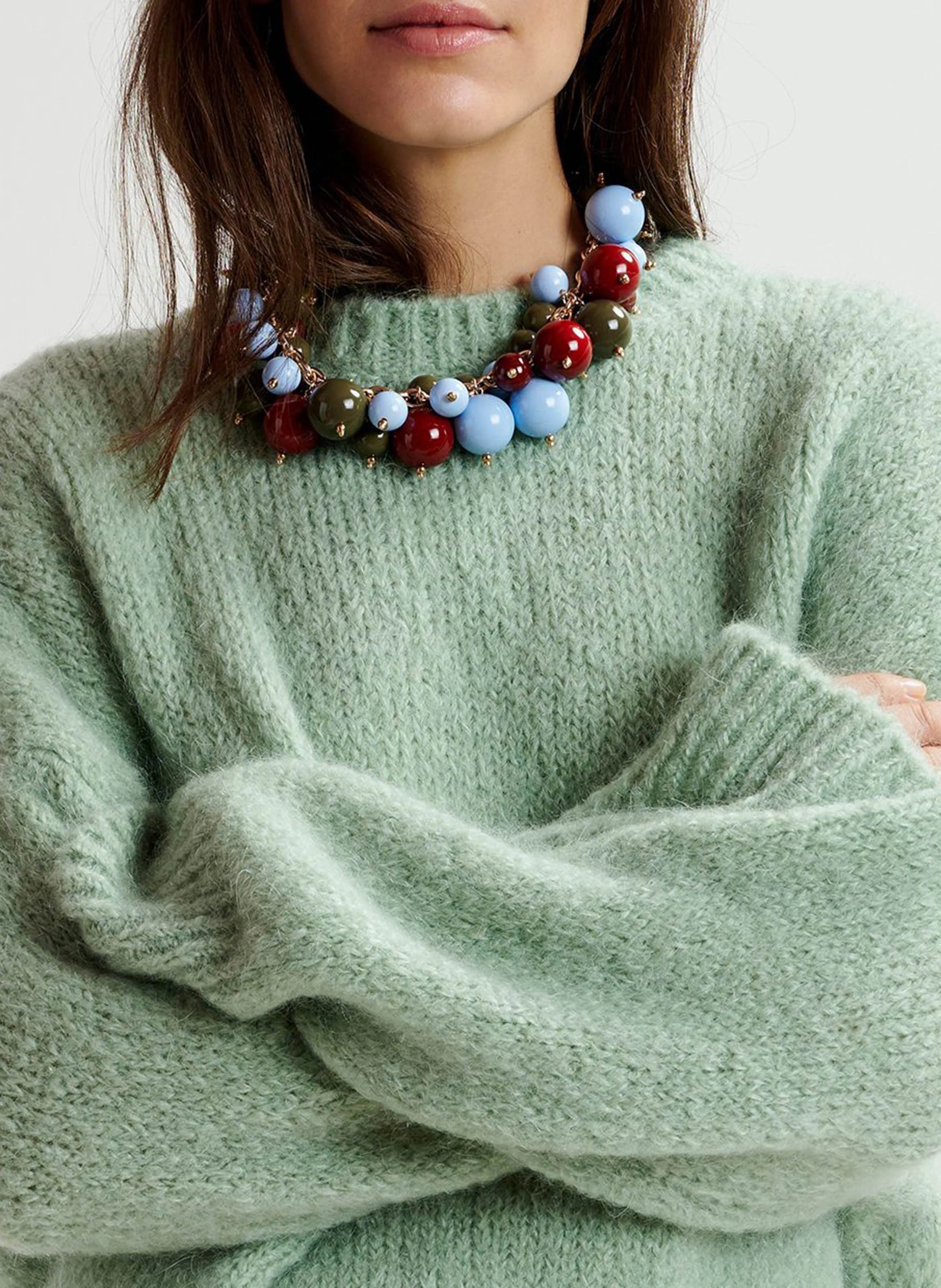 GRIFFIN - Pull col roulé en mohair mélangé | Vert