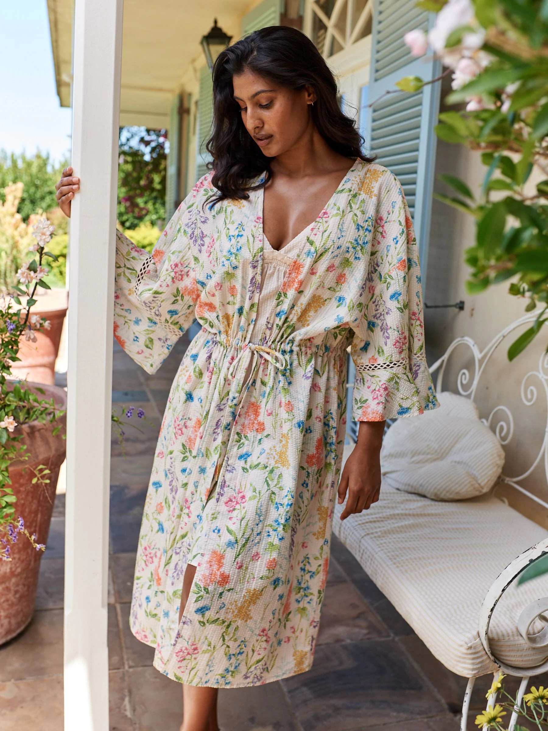Laura Ashley lichtgewicht seersucker kamerjas
