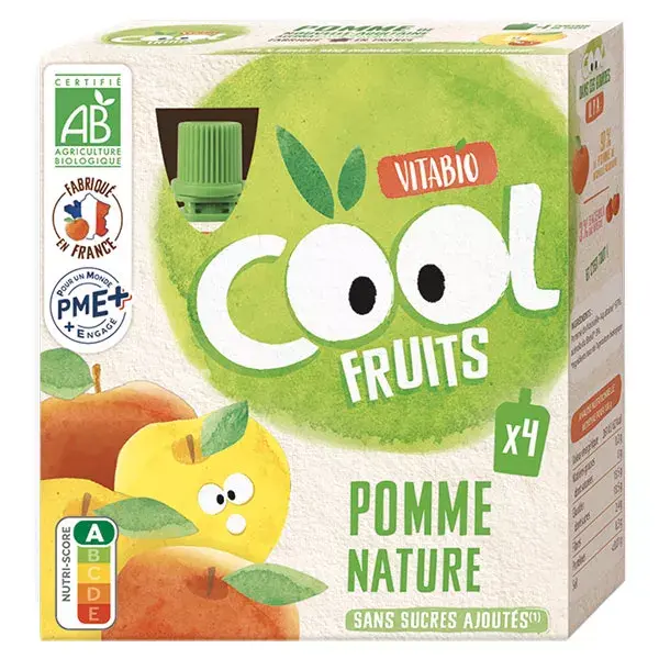 Vitabio Cool Fruits Maçã da Nouvelle-Aquitaine Acerola Orgânica 4 x 90g