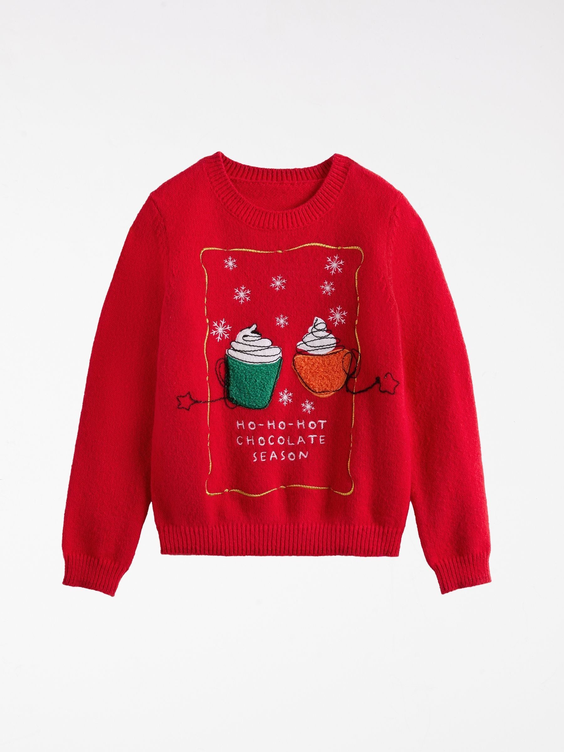 Lipsy Christmas Crew Neck Season Slogan Family Knitted Jumper (5-16yrs)