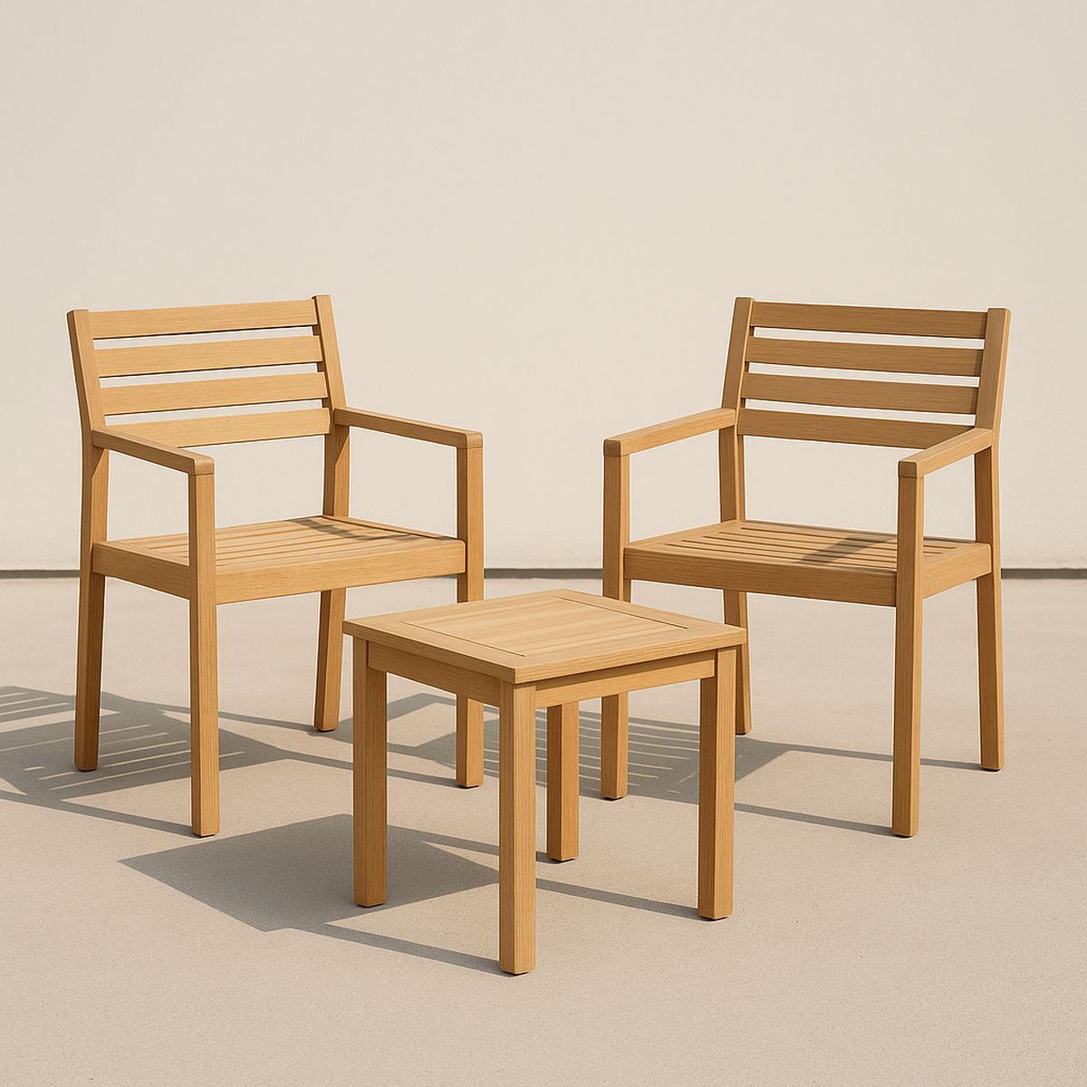 Teakholz Gartenmöbelset mit Stühlen und Tisch