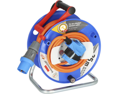 Brennenstuhl Campingkabeltrommel CEE 230V kabeltrommel met CEE hoekkoppeling IP44 H07RN-F 3G2.5 oranje 25 m