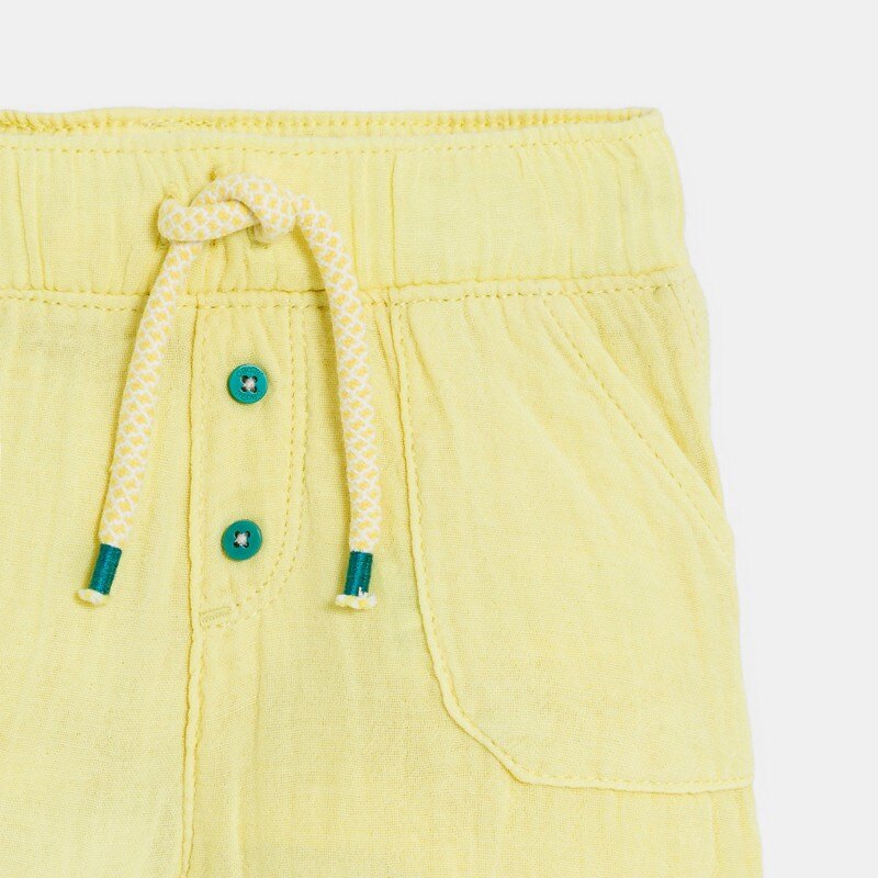Short coton léger gaufré jaune bébé garçon Jaune