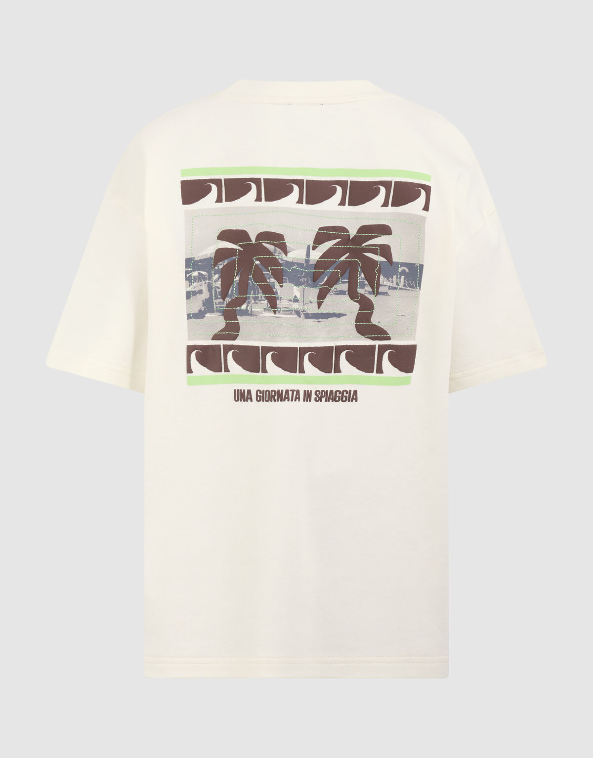 Spiaggia Artwork T-shirt Gebroken Wit