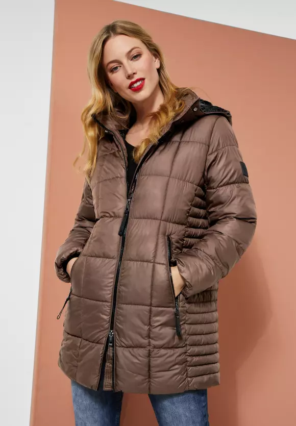 Gesteppte Jacke mit Zipper - cocoa brown