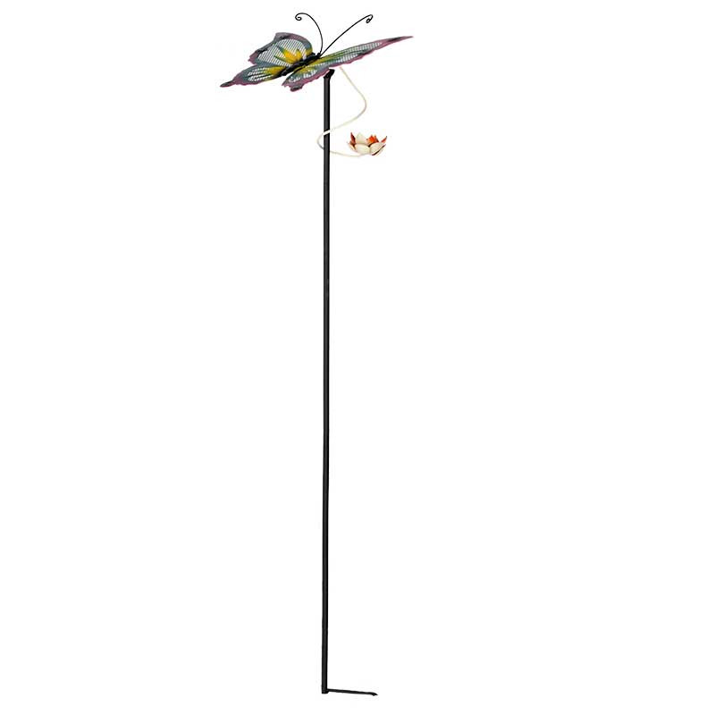Tuteur papillon rose 29x27x121cm
