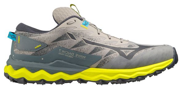 Chaussures de Trail Running Mizuno Wave Daichi 7 Gris Bleu Jaune