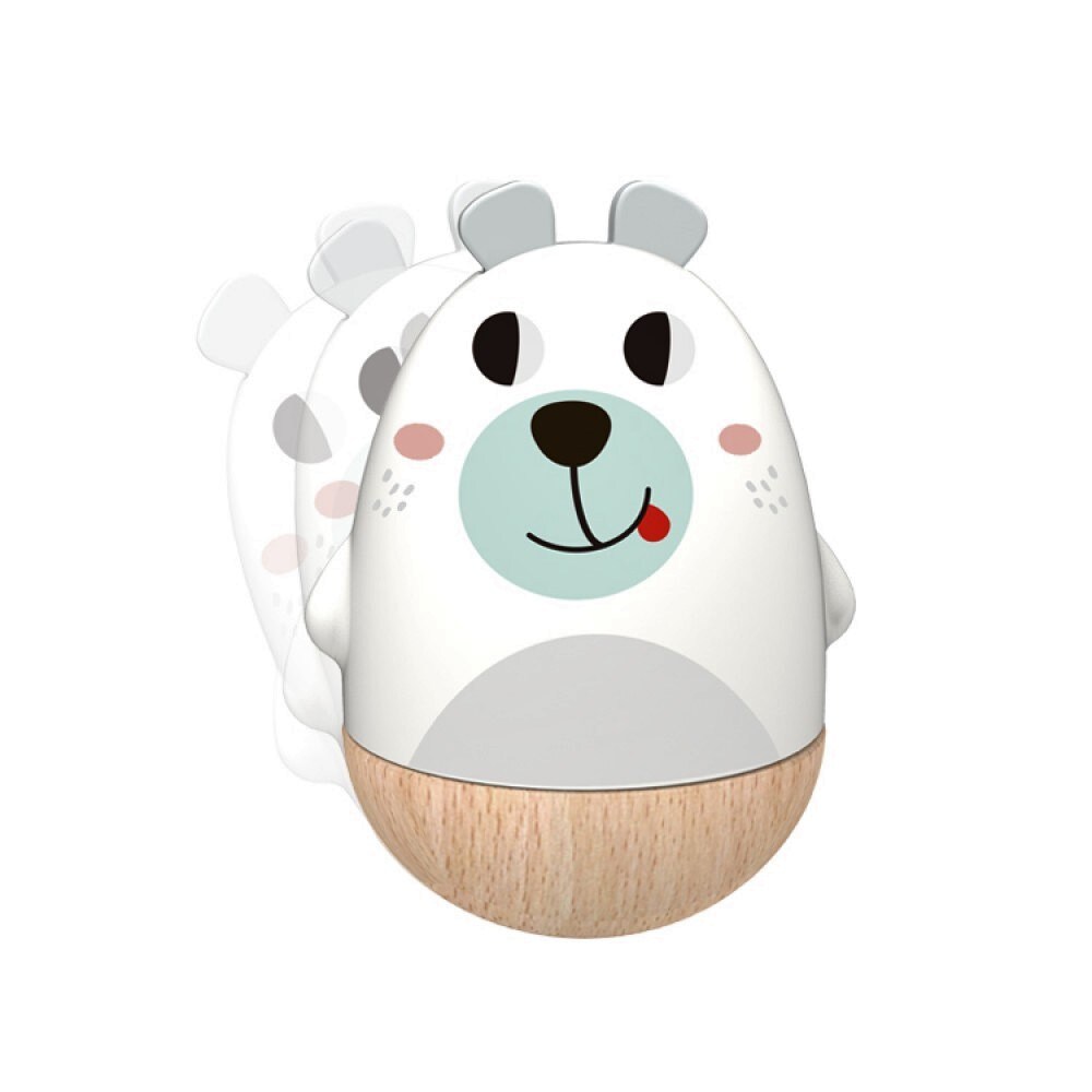 Tooky Toy Kinder Musikspielzeug Bär TF455, aus Holz, Wackelbär, Musikfunktion weiß