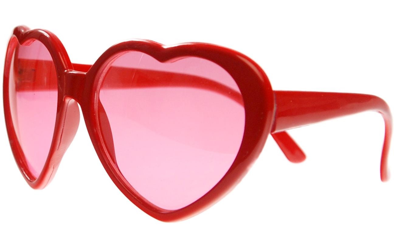 Partybrille Herz 14 x 6 x 13 cm, RotSonnenbrille Herz mit roten Gläsern