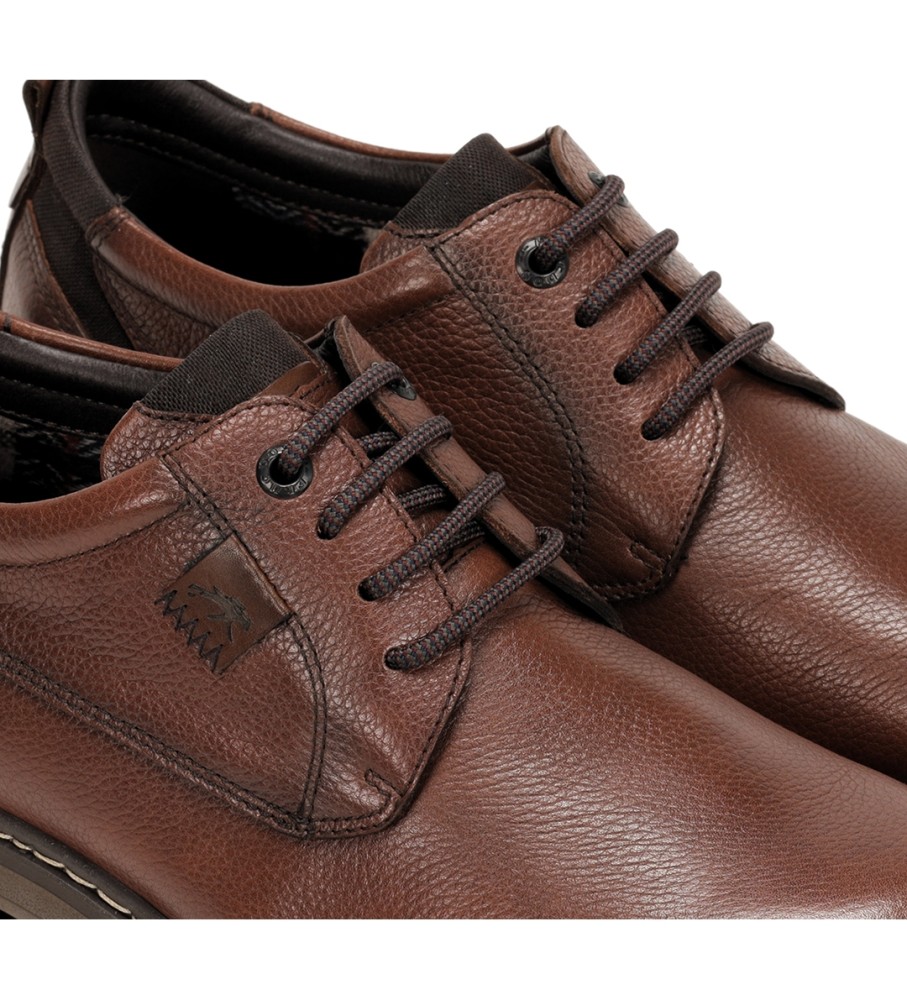 Sapatos de couro Fluchos F1589 marrom médio