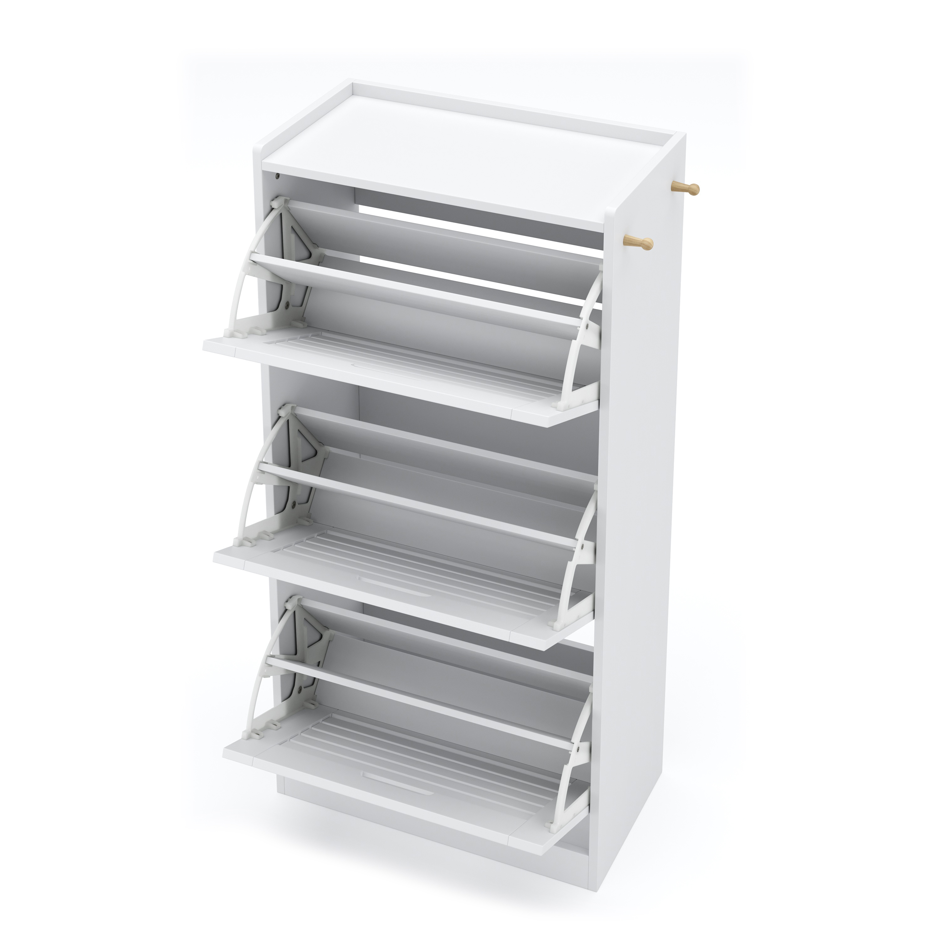 Schuhschrank KAMALIA 55 x 30 x 112 cm weiss