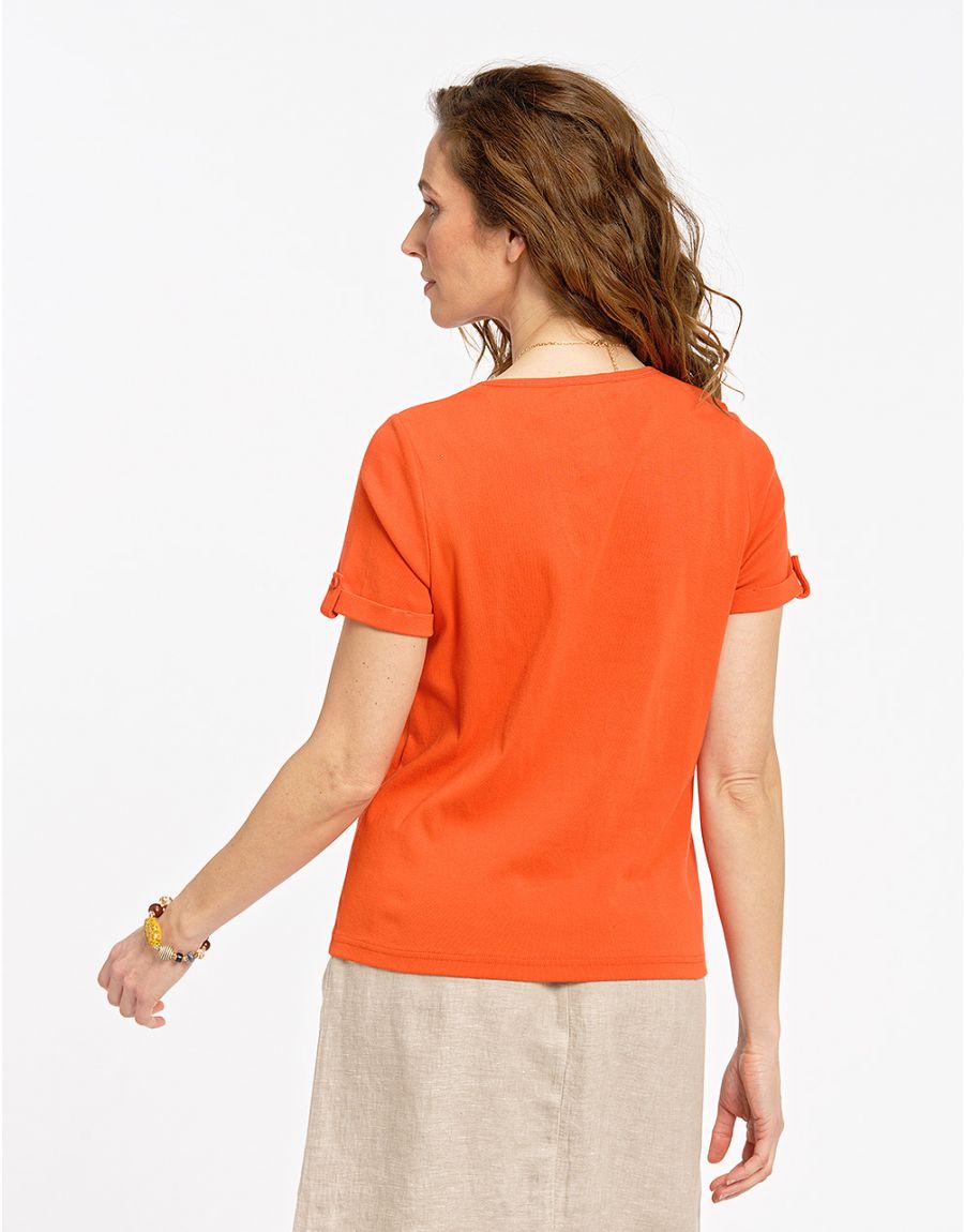 T-shirt orange coton Bio