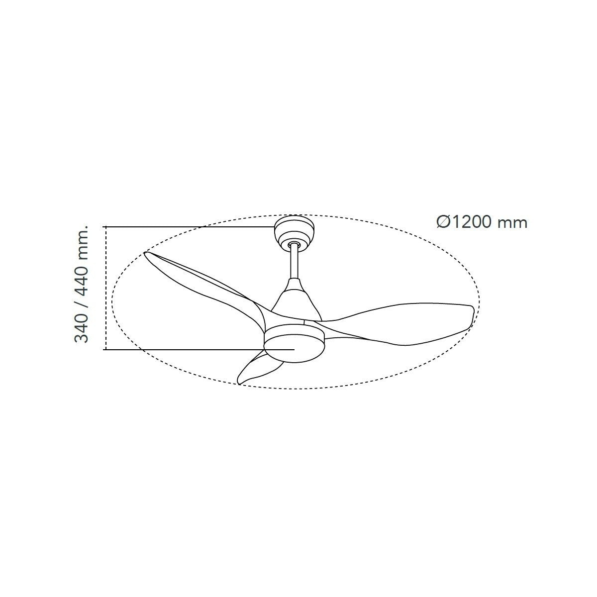 CristalRecord Plafondventilator Stel Ã 120 cm zwart