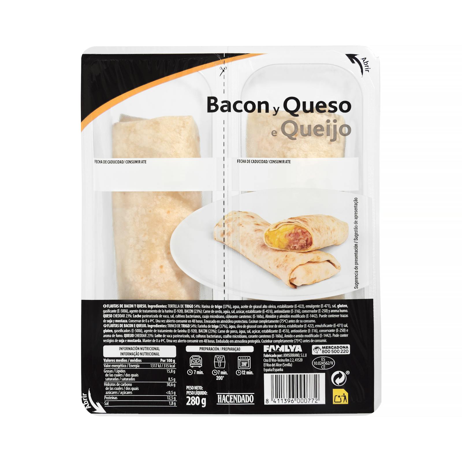 Flûtes au bacon et au fromage
