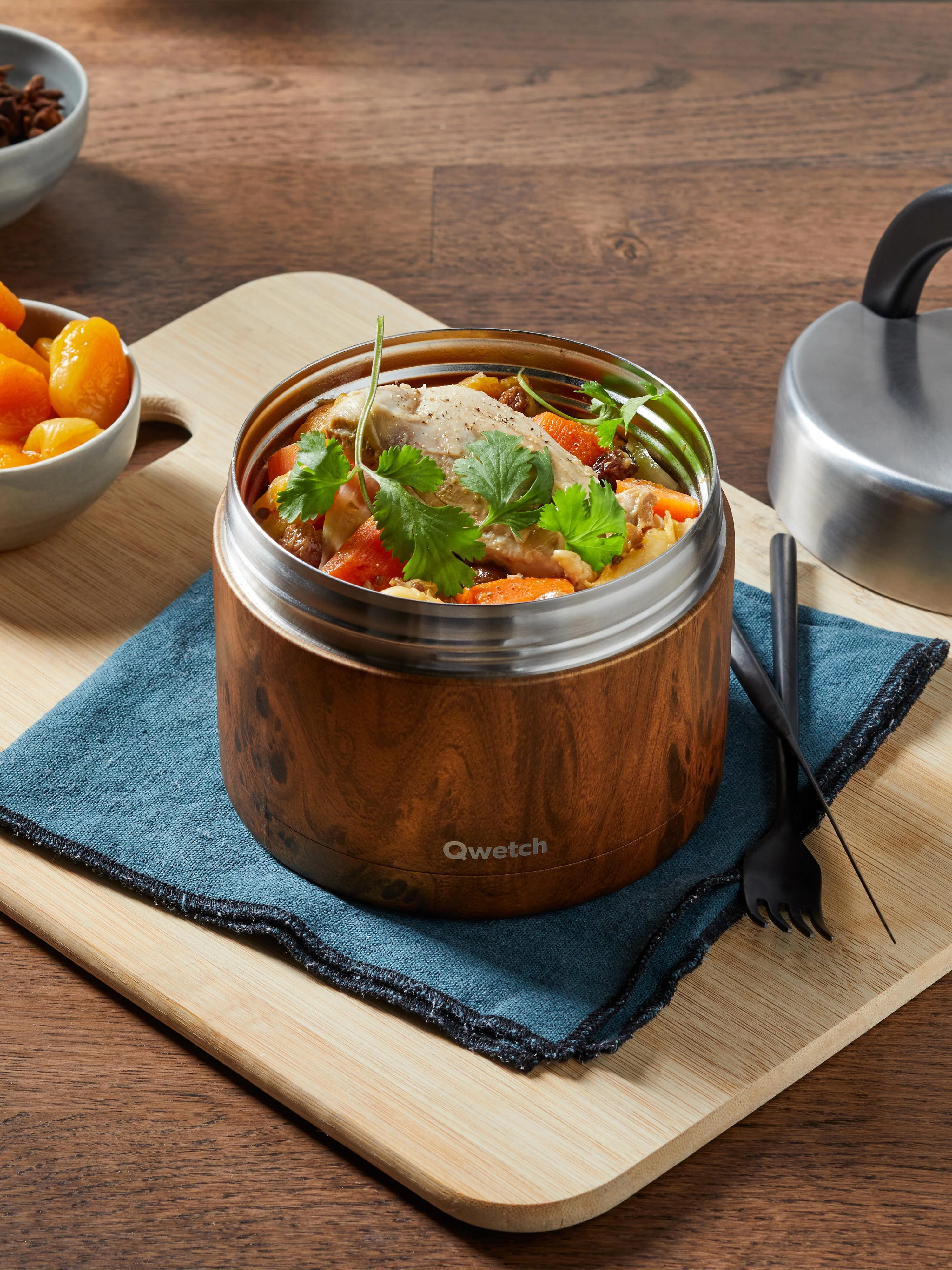 Boîte Repas Poignée Isotherme Wood - Qwetch