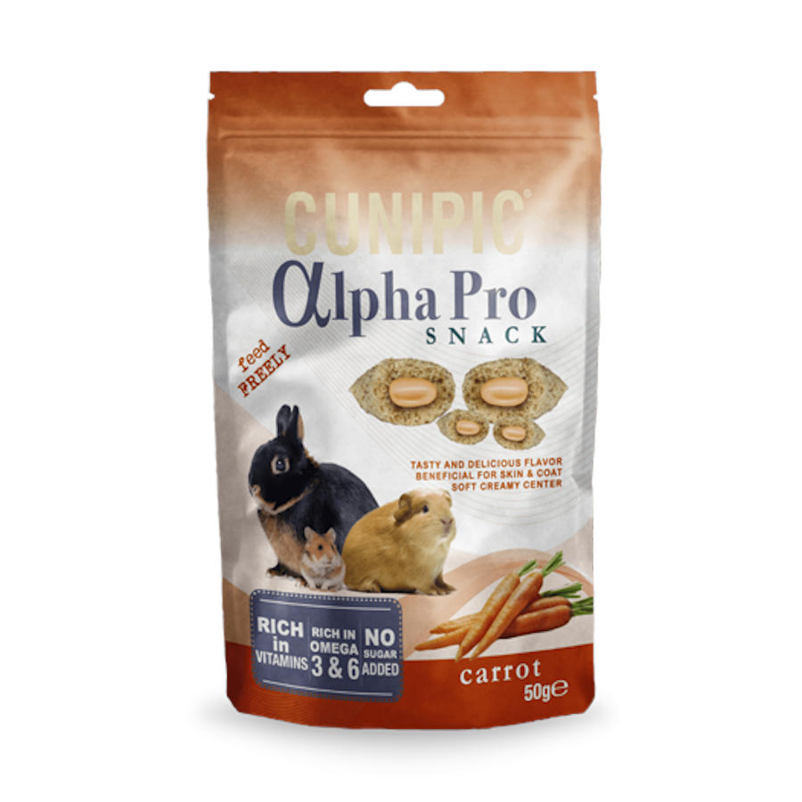 Petiscos de cenoura Cunipic Alpha Pro para roedores