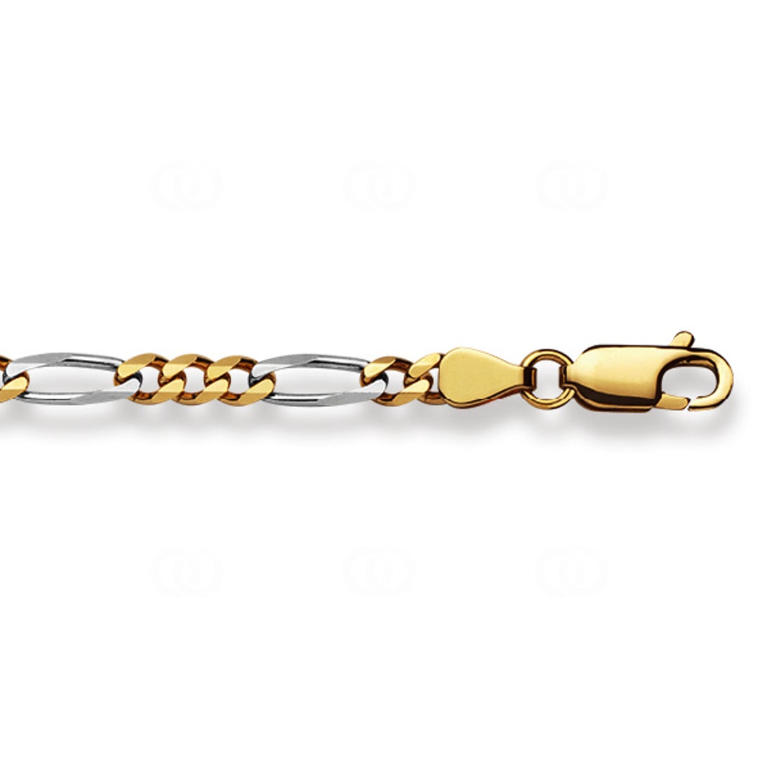 Figaroarmband 750/18 K Bicolor 3.6mm