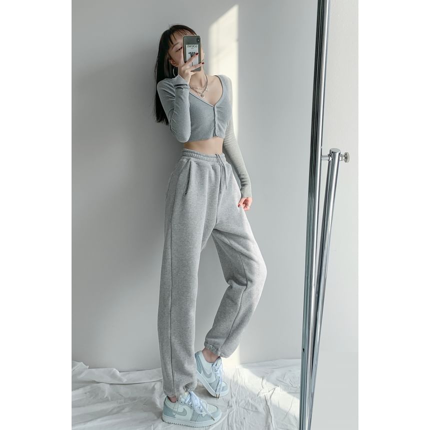 Fabricino - Mid Rise Effen Trekkoord Joggingbroek