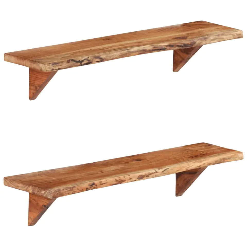 vidaXL - Wandplank - Bruin - Hout - 90 x 20 x 18 cm - 2 stuks