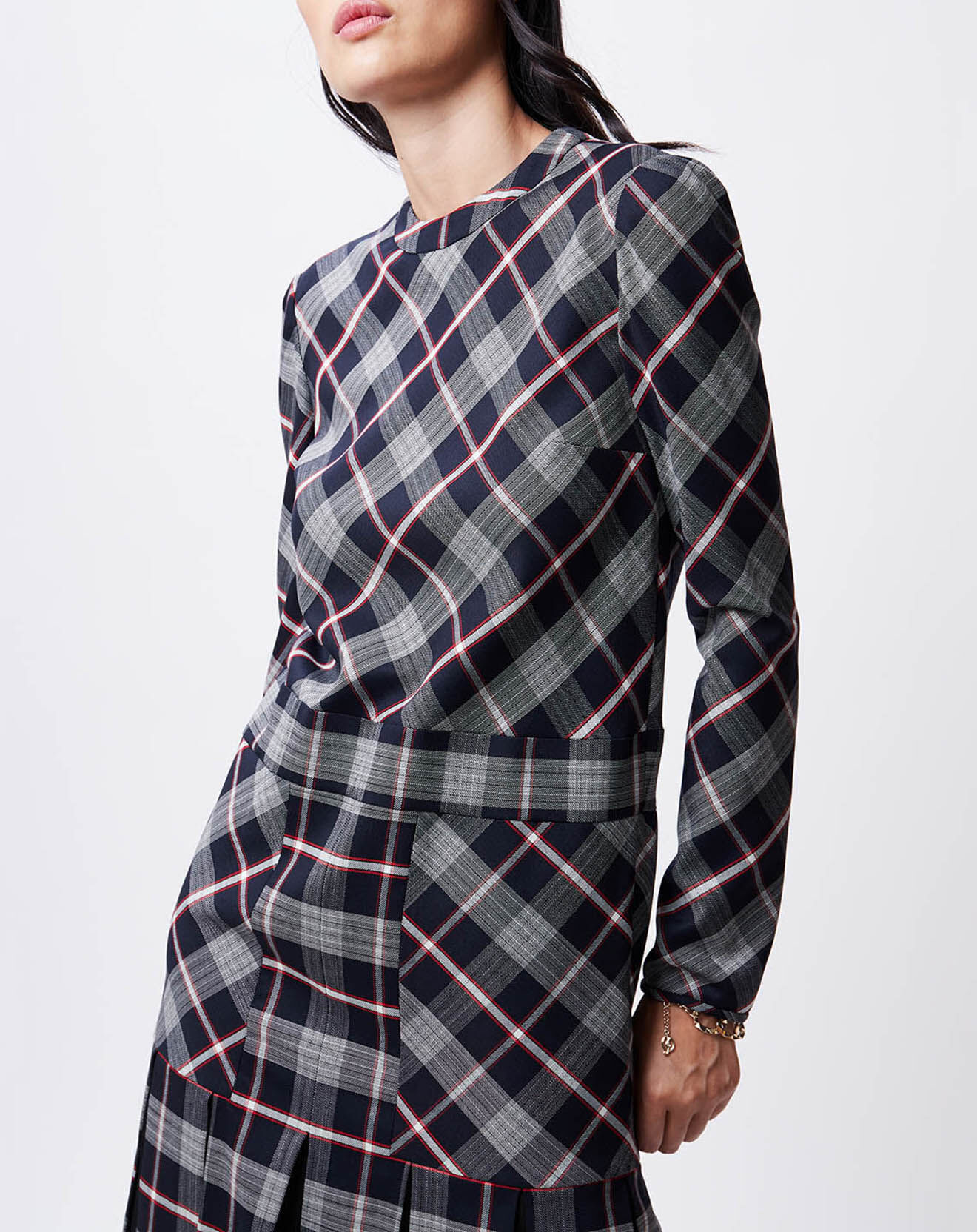 John Galliano Robe en Laine & Soie Romy marine