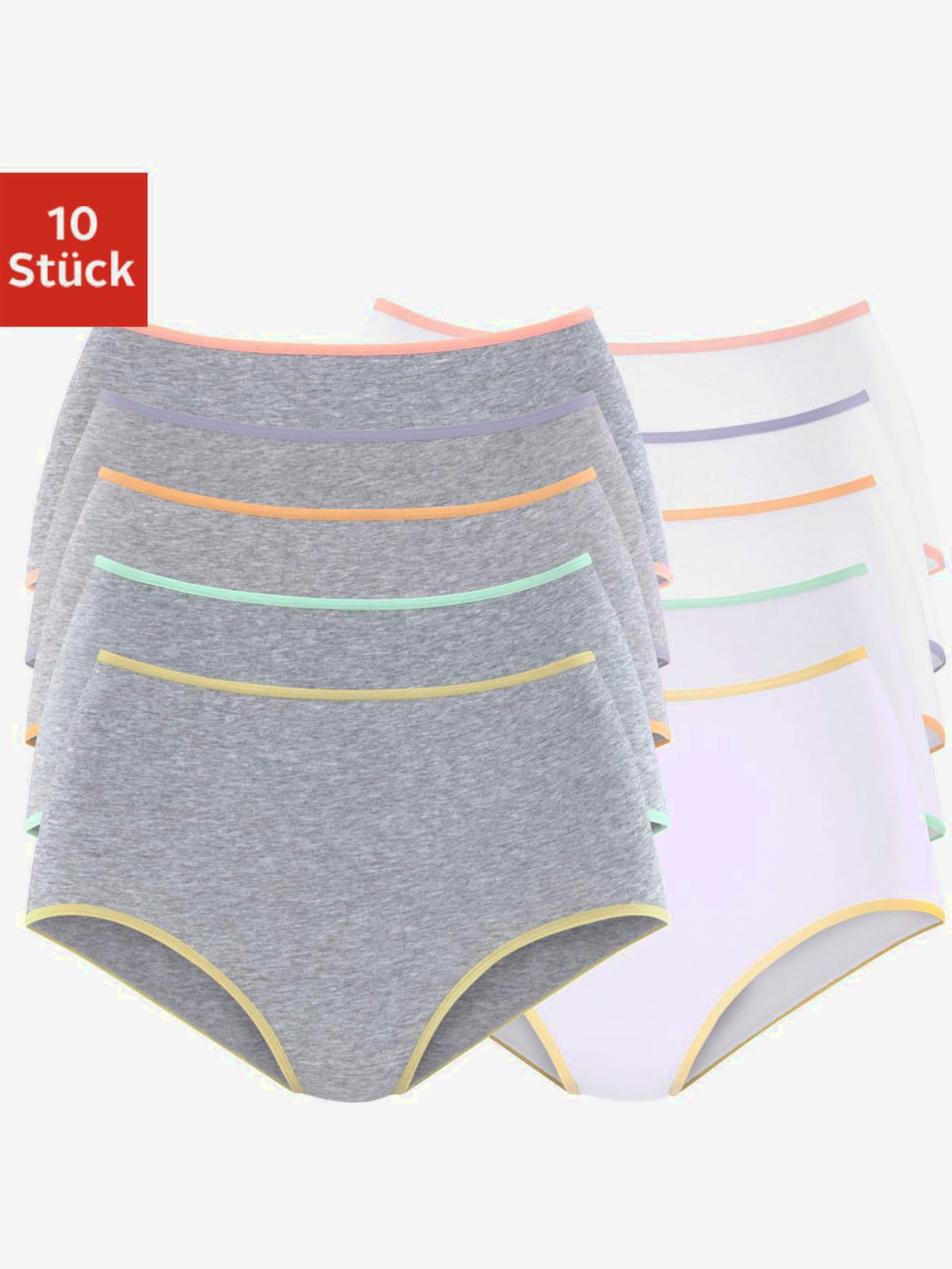 Lot de 10 slips taille haute pratique
