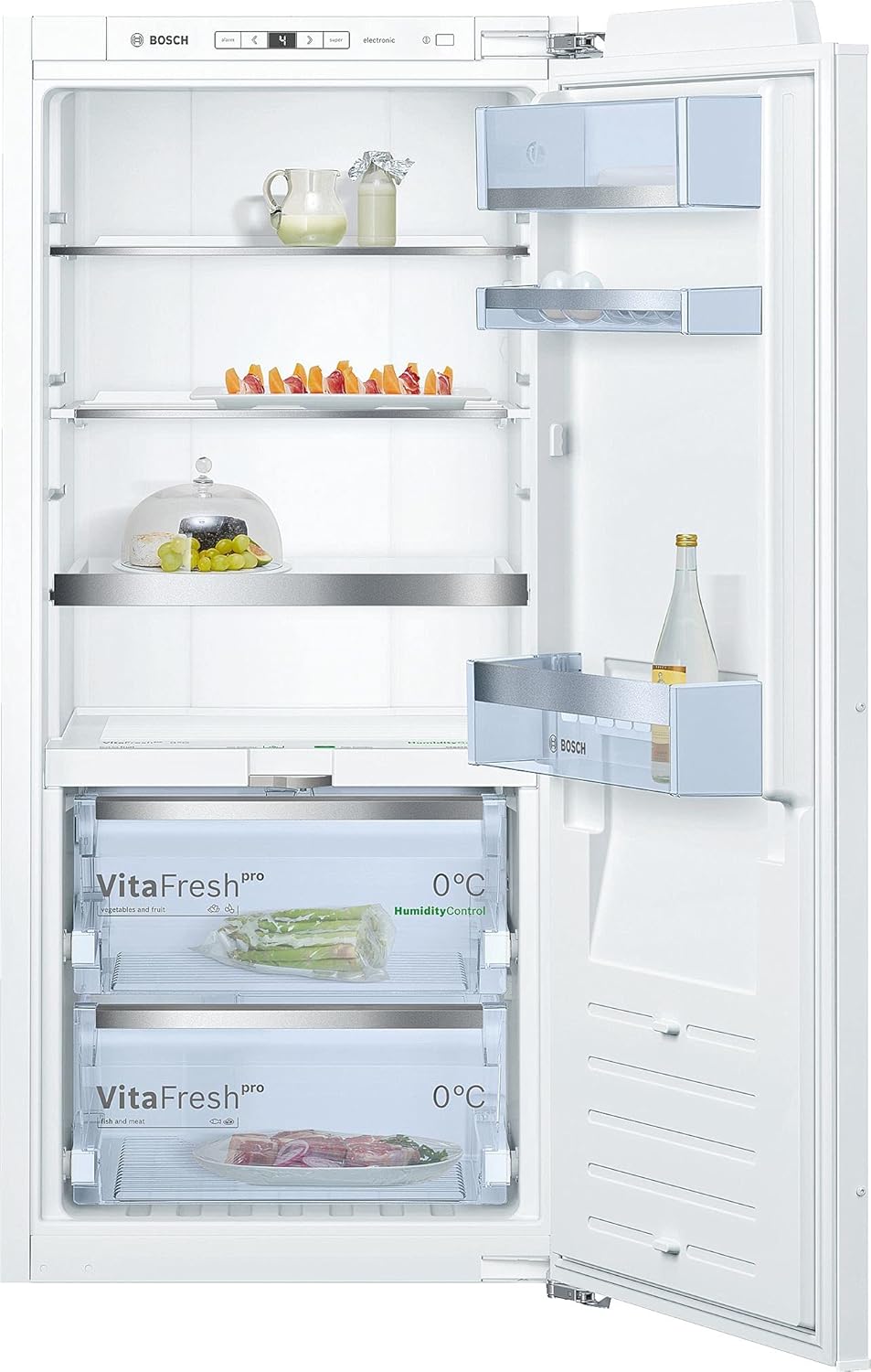 KIF41ADD0 Serie 8 Einbau-Kühlschrank, 122,5 x 56 cm Nische, 187 L, Flachscharnier, Made in Germany, VitaFresh pro 3x längere Frische, LED-Beleuchtung gleichmäßige Ausleuchtung Ohne Gefrierfach