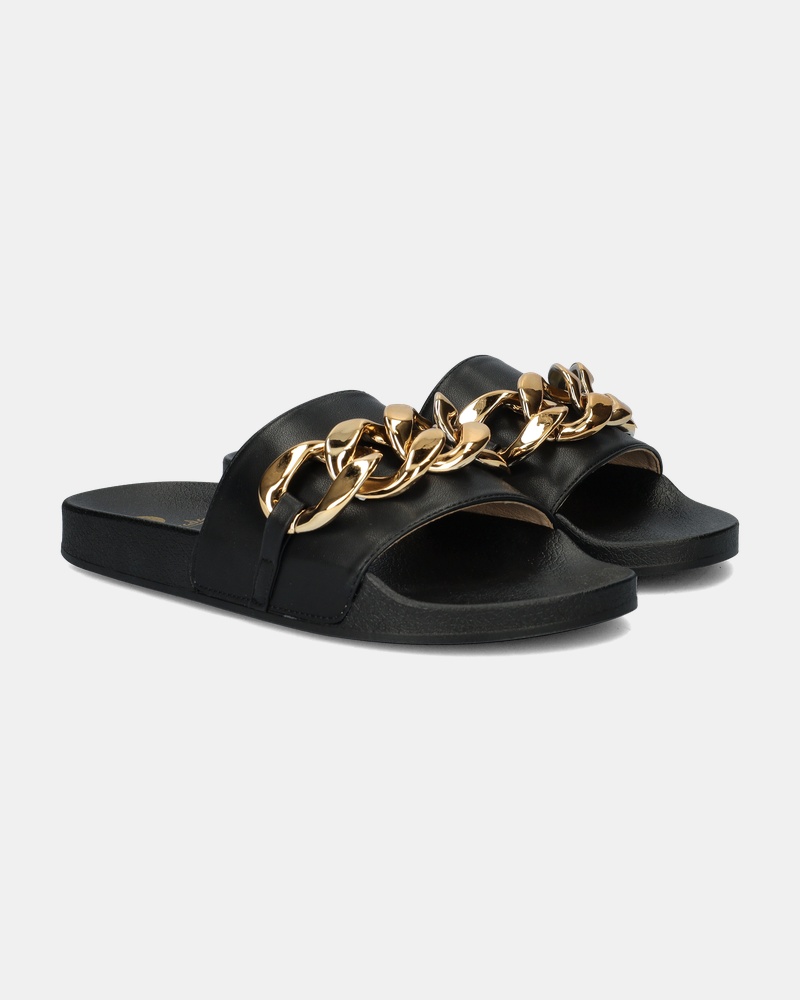 La Strada Slippers  - zwart
