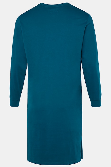 Nachthemd, Langarm, Henley, bis 8 XL