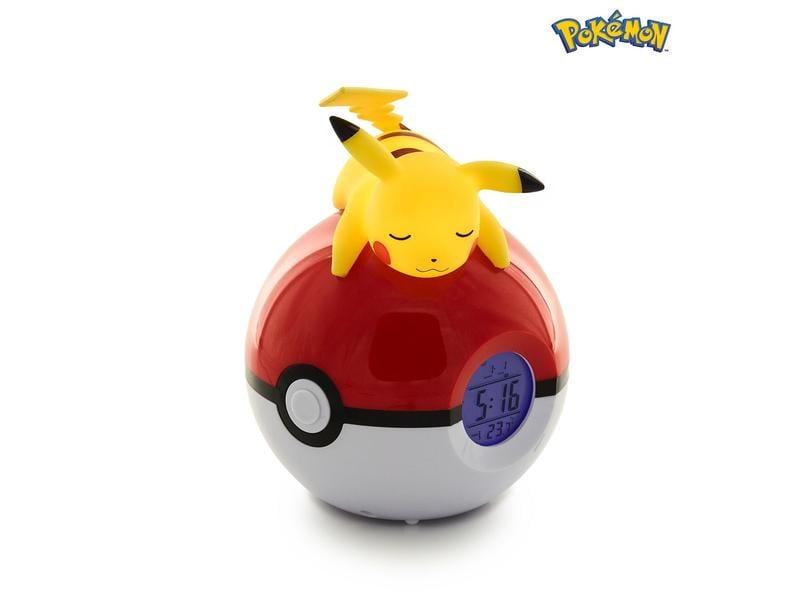 Teknofun Wecker liegender Pikachu mit LED-Lampe Digitaler Radiowecker liegender Pikachu inkl. LED-Lampe