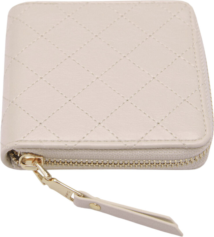 MANGO Wallet decorative stitching Natural white