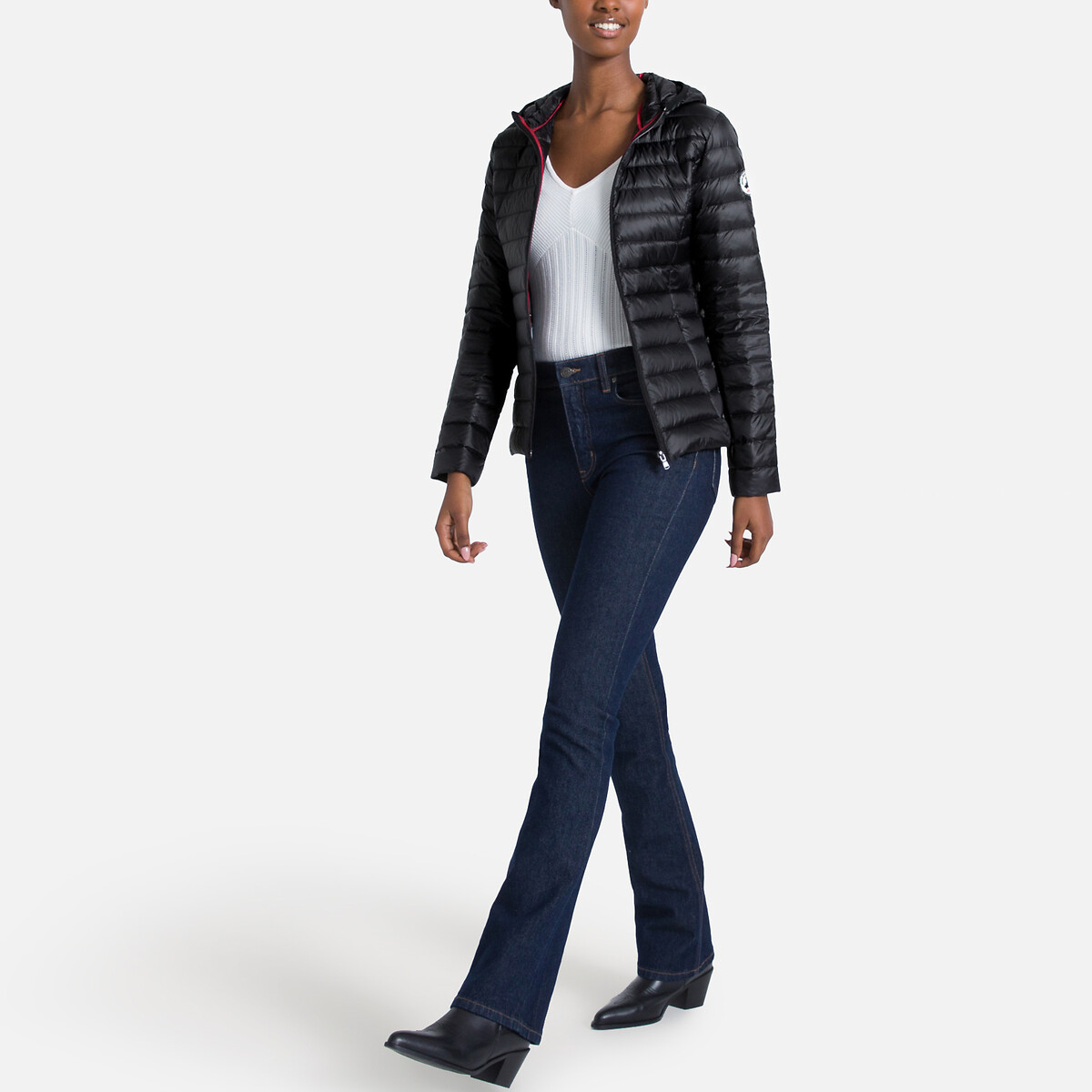 JOTT<br>Jaqueta acolchoada de plumas com capuz e zíper Cloe