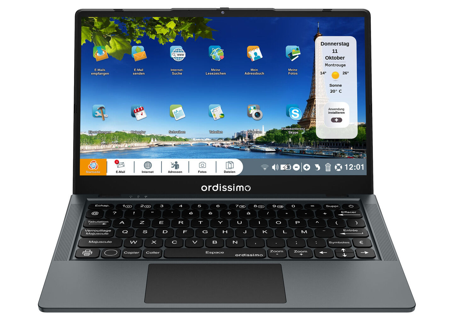Ordissimo Notebook Agathe 4 mit leicht bedienbarem Betriebssystem