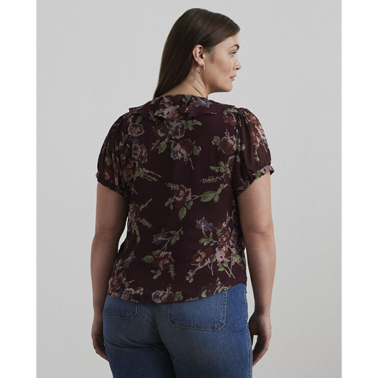 Lauren Ralph Lauren POLY CRINKLE GGT 58-TOP Burgundy multi