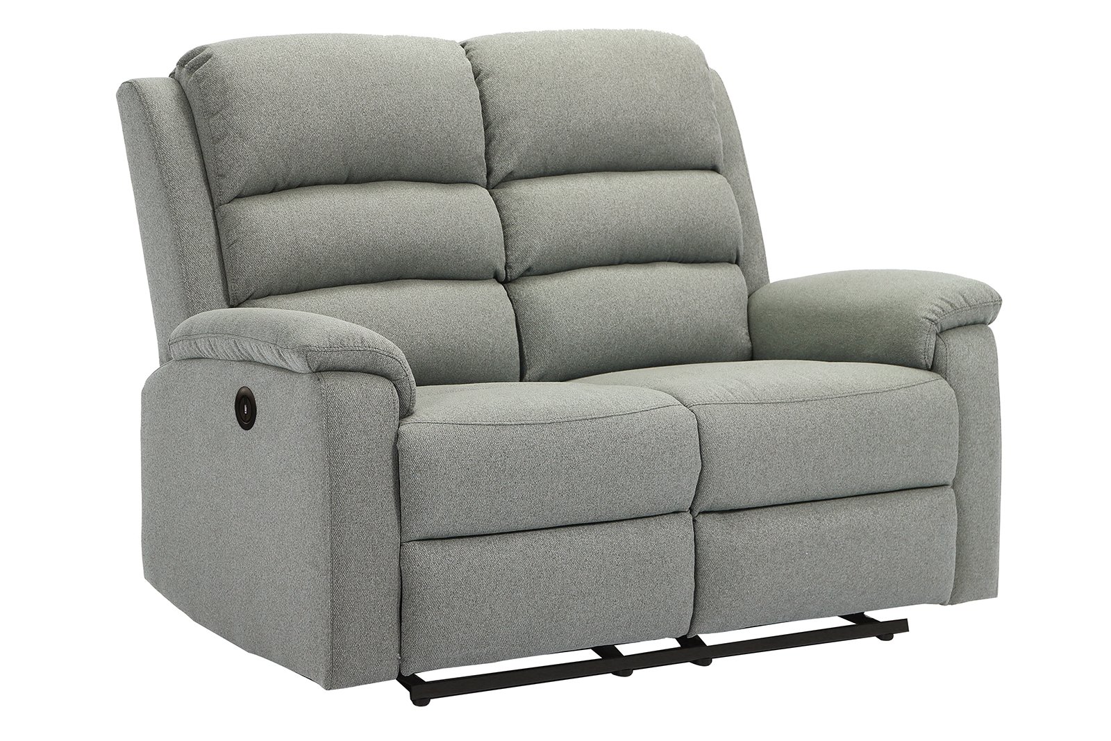 Malvin reclinersofa 2-seter i grå/beige tekstil med motorisert hvilefunksjon.