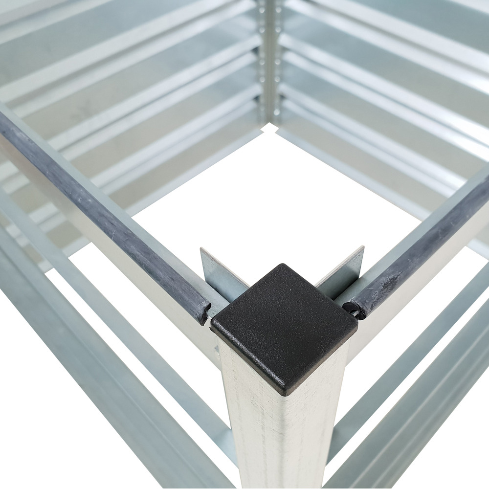 Module d’extension pour le composteur timbela m800 - 91 x 91 x h85 cm / 704l - composteur de jardin en métal - bac à compost