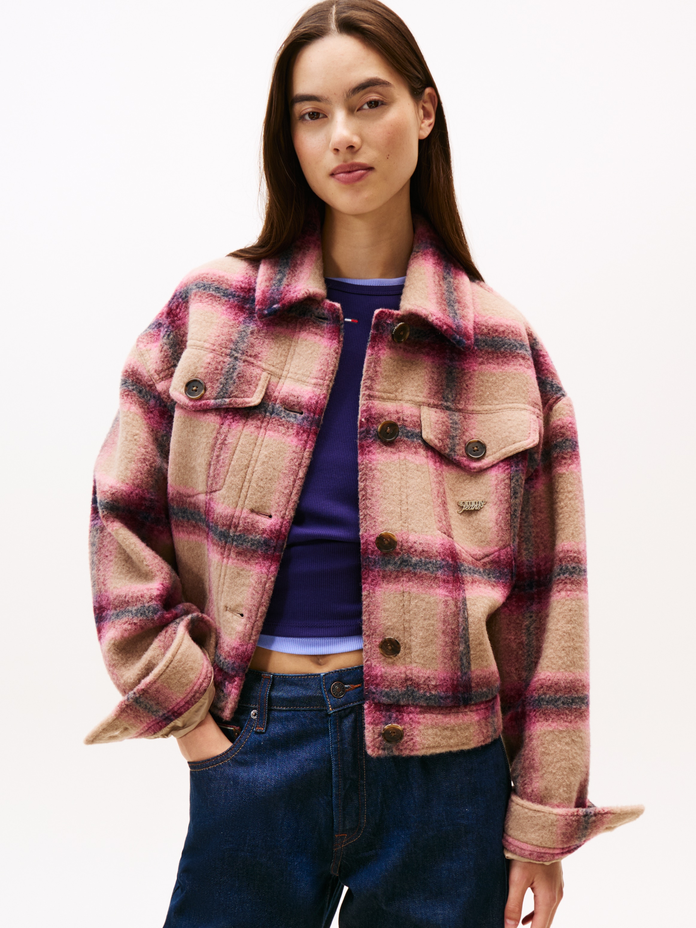 Tommy Jeans Hemdjacke »TJW WOOL TRUCKER JACKET« mit Wolle