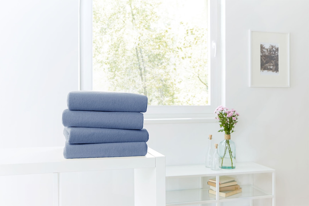 Vario Spannbetttuch Teddy-Flausch 70 x 140 cm blau