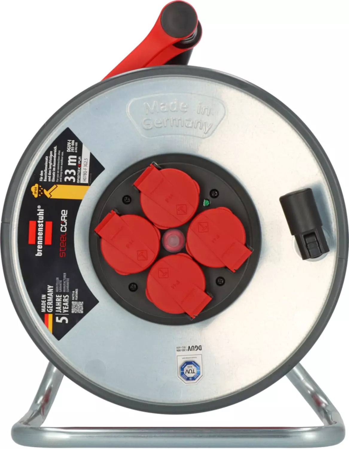 Brennenstuhl Professional SC 3210 SteelCore Kabelhaspel H07BQ-F 3G2,5 - IP44 - 33m - Rood