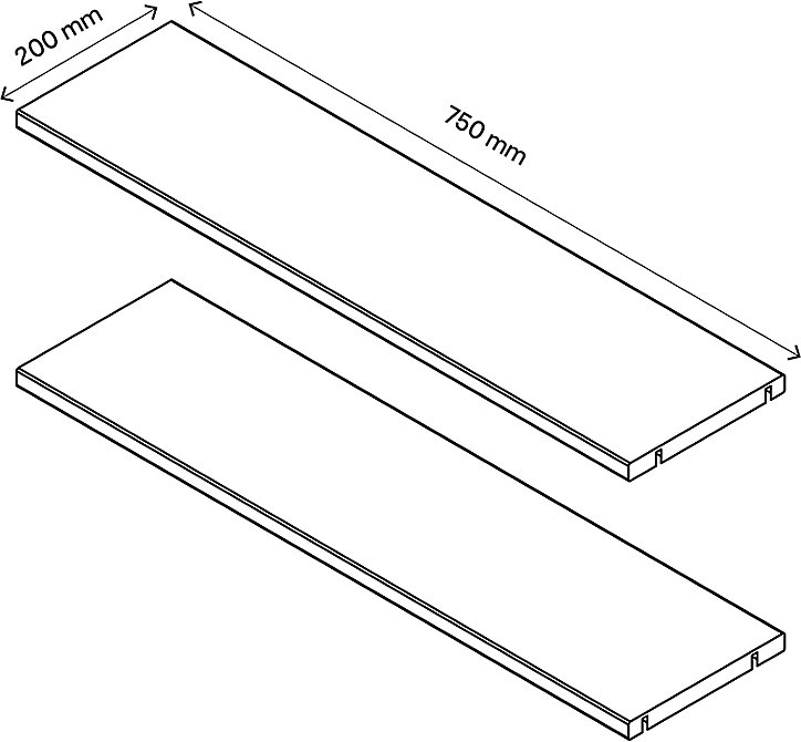 2 tablettes blanches GoodHome Atomia L. 71,4 x P. 18,2 cm