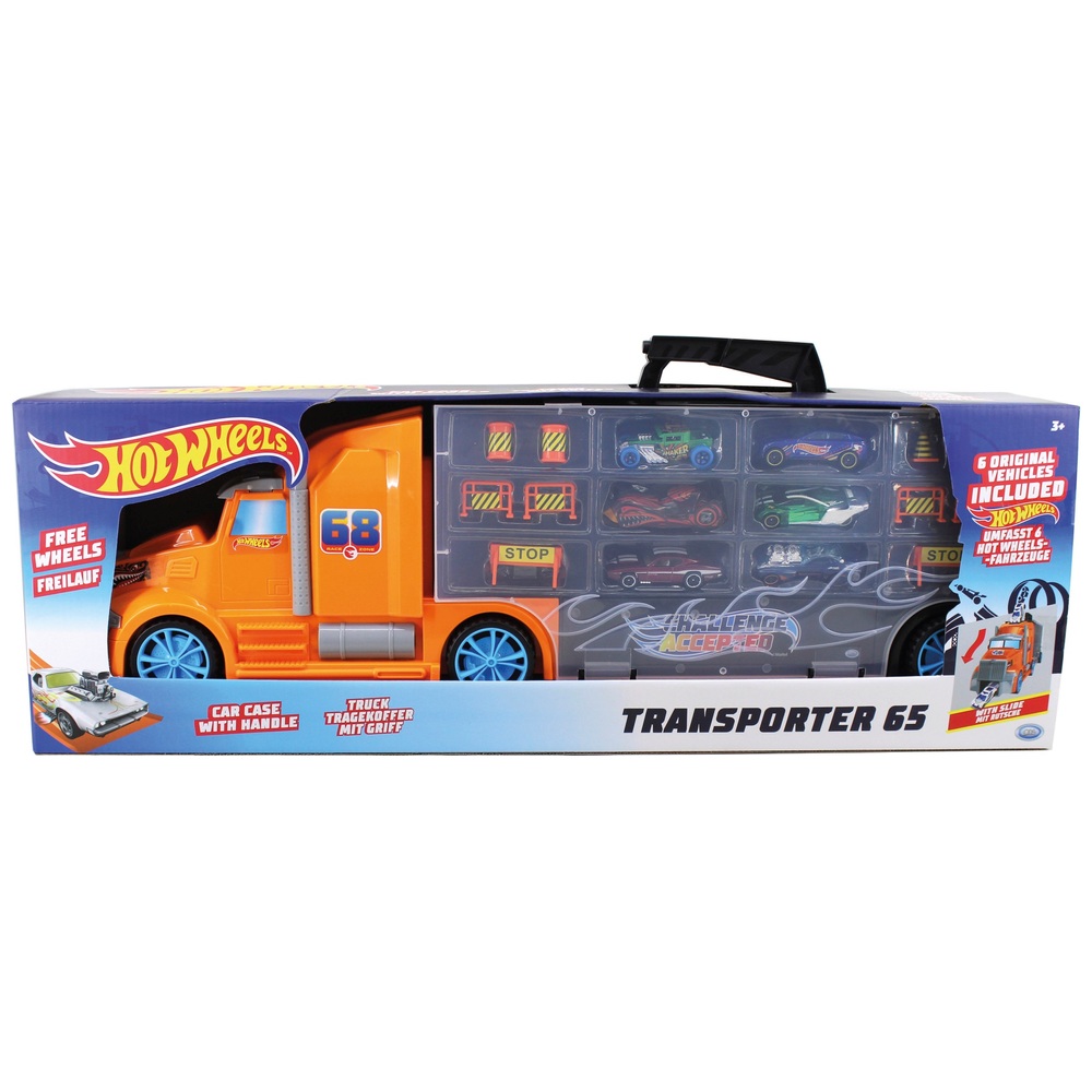 Hot Wheels Transporter 65 America Tragekoffer-LKW mit 6 Autos