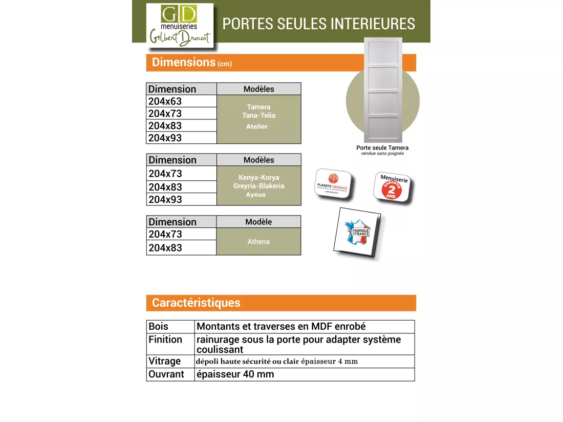 Porte Coulissante Atelier Noir H204 X L73 Sans Meneau Gd Menuiseries