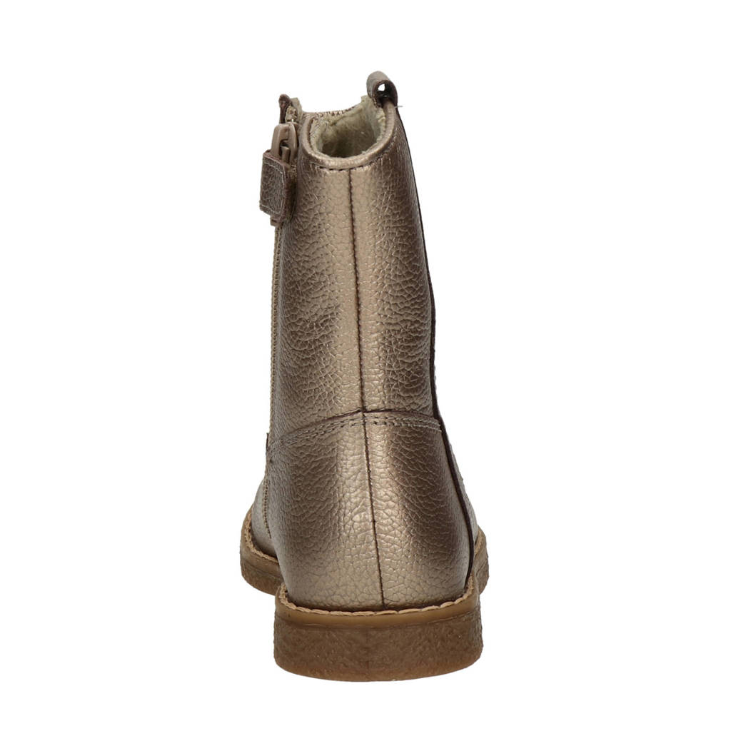 Nelson Kids leren enkellaarzen goud metallic