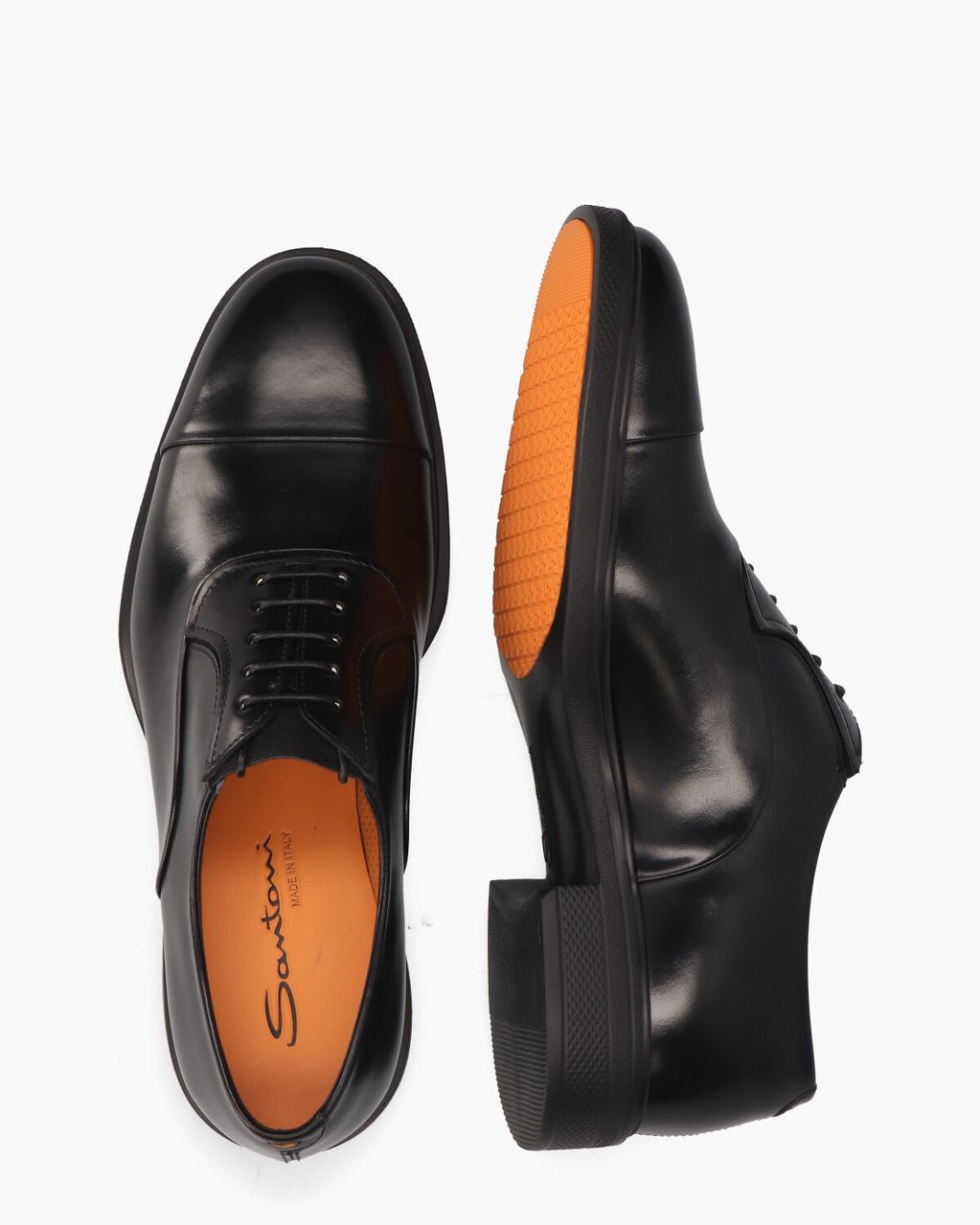 Santoni 18957 Zwart Heren Veterschoenen